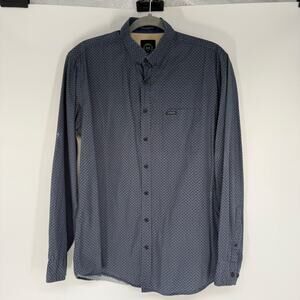 Lindbergh Geometric Print Button Down Shirt Men's Size M Blue 100% Cotton Preppy